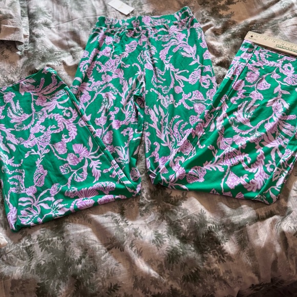 NWT Lilly Pulitzer Pink and Green Wide Leg Pants Sz s - Picture 5 of 7